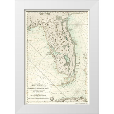 Florida - Sartine 1780  White Modern Wood Framed Art Print by Sartine