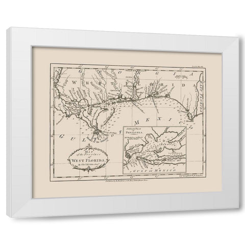 West Florida - Kitchin 1781  White Modern Wood Framed Art Print by Kitchin