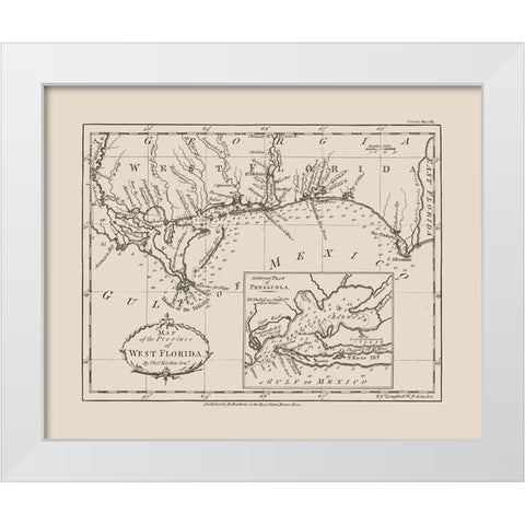 West Florida - Kitchin 1781  White Modern Wood Framed Art Print by Kitchin