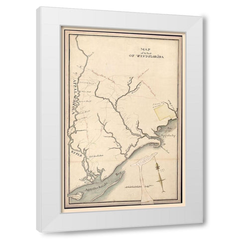 West Florida -1800 White Modern Wood Framed Art Print by Unknown