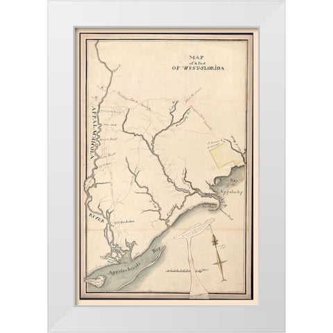 West Florida -1800 White Modern Wood Framed Art Print by Unknown