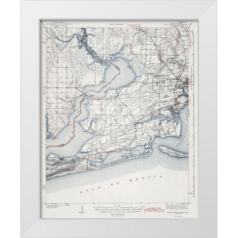 Fort Barrancas Florida Alabama Quad - USGS 1943 White Modern Wood Framed Art Print by USGS