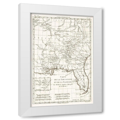 Louisiana Florida - Bonne 1780  White Modern Wood Framed Art Print by Bonne