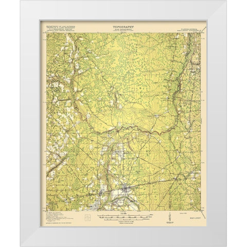 Macclenny Florida Georgia Quad - USGS 1918 White Modern Wood Framed Art Print by USGS