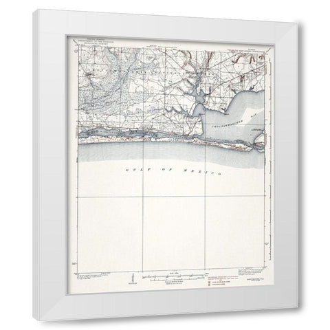 Mary Esther Florida Quad - USGS 1938 White Modern Wood Framed Art Print by USGS