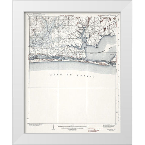 Mary Esther Florida Quad - USGS 1938 White Modern Wood Framed Art Print by USGS