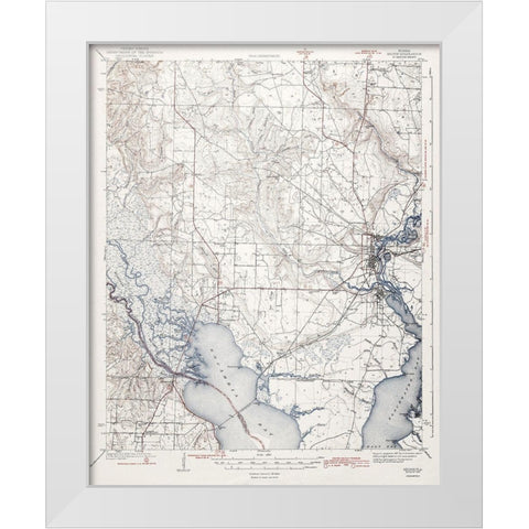 Milton Florida Quad - USGS 1943 White Modern Wood Framed Art Print by USGS
