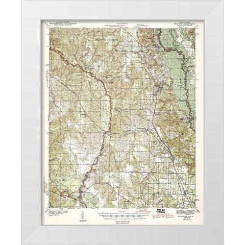 Muscogee Florida Alabama Quad - USGS 1943 White Modern Wood Framed Art Print by USGS