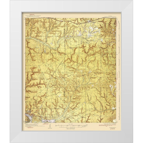 Niceville Florida Quad - USGS 1936 White Modern Wood Framed Art Print by USGS