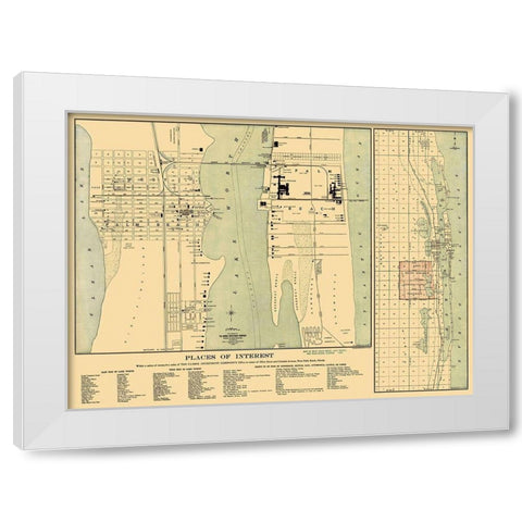 Palm Beach Florida Landowner - Currie 1907 White Modern Wood Framed Art Print by Currie