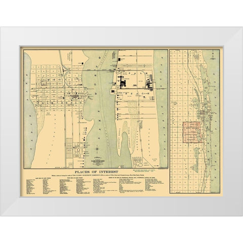 Palm Beach Florida Landowner - Currie 1907 White Modern Wood Framed Art Print by Currie