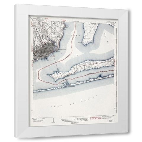 Pensacola Florida Quad - USGS 1942 White Modern Wood Framed Art Print by USGS