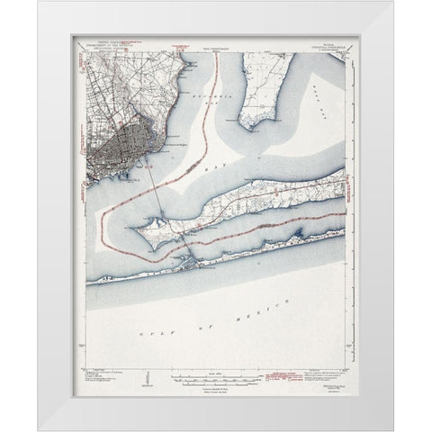 Pensacola Florida Quad - USGS 1942 White Modern Wood Framed Art Print by USGS