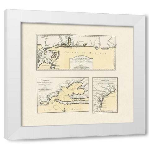 Florida, Louisiana Coast, Pensacola Bay White Modern Wood Framed Art Print by Bellin
