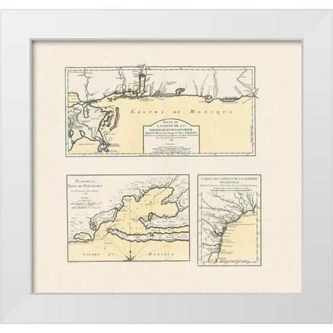 Florida, Louisiana Coast, Pensacola Bay White Modern Wood Framed Art Print by Bellin