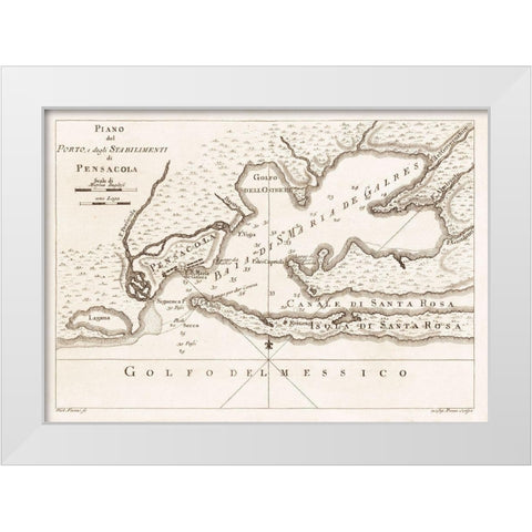 Pensacola Florida - Vanni 1763  White Modern Wood Framed Art Print by Vanni