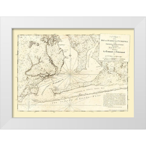 Pensacola Florida - Des Barres 1780  White Modern Wood Framed Art Print by Des Barres