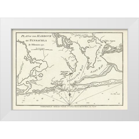 Pensacola Florida - Romans 1771  White Modern Wood Framed Art Print by Romans