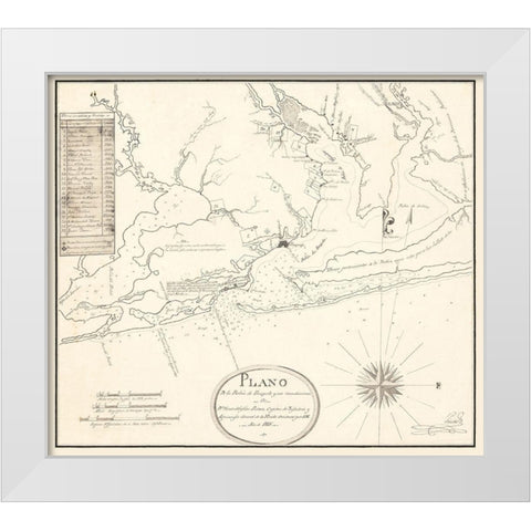 Pensacola Florida - Pintado 1815  White Modern Wood Framed Art Print by Pintado