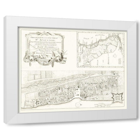 St Augustine Florida - Solis 1764  White Modern Wood Framed Art Print by Solis