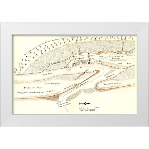 St Augustine Florida - Birch 1819  White Modern Wood Framed Art Print by Birch