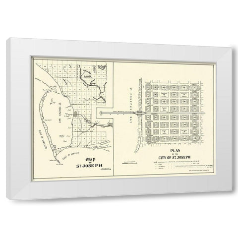St. Joseph Florida Planning - Throop 1837 White Modern Wood Framed Art Print by Throop
