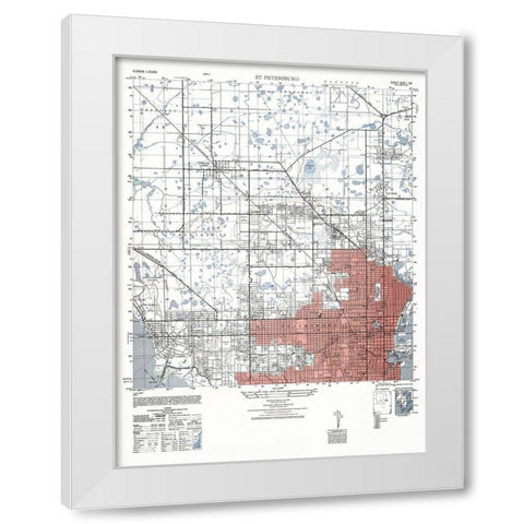 St Petersburg Florida Sheet - US Army 1947 White Modern Wood Framed Art Print by US Army