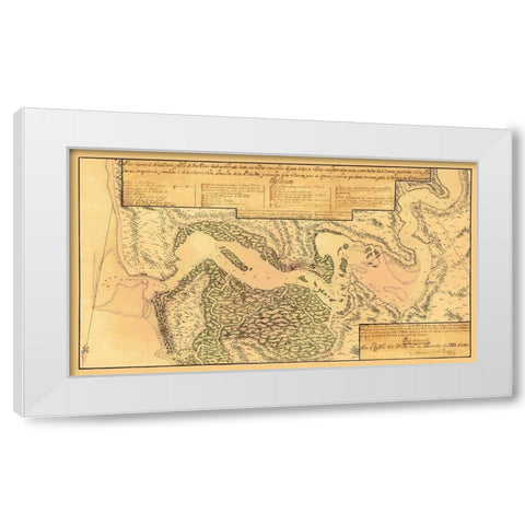 Jacksonville, St Johns River Florida - Rocque 1791 White Modern Wood Framed Art Print by Rocque