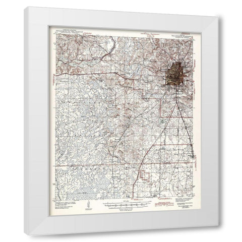 Tallahassee Florida Quad - USGS 1943 White Modern Wood Framed Art Print by USGS