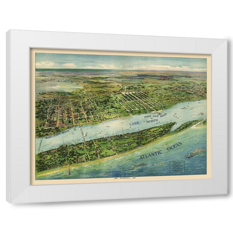West Palm Beach Florida - Pleuthner 1905 White Modern Wood Framed Art Print by Pleuthner