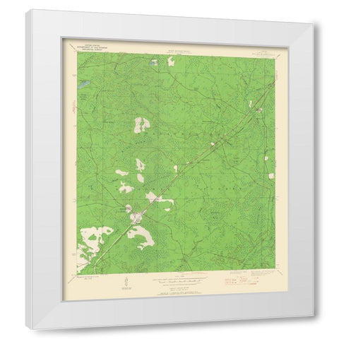 Wilma Florida Quad - USGS 1944 White Modern Wood Framed Art Print by USGS