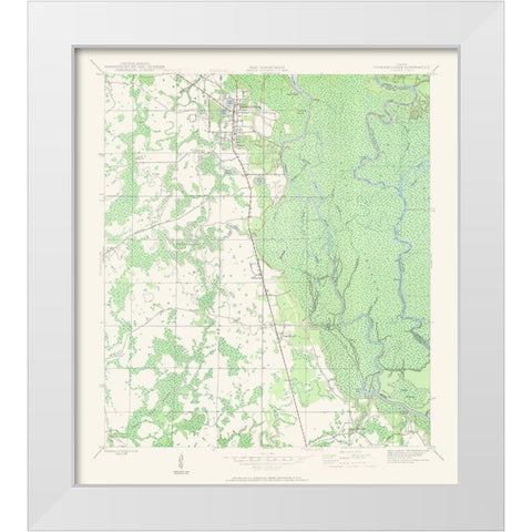 Wewahitchka Florida Quad - USGS 1944 White Modern Wood Framed Art Print by USGS