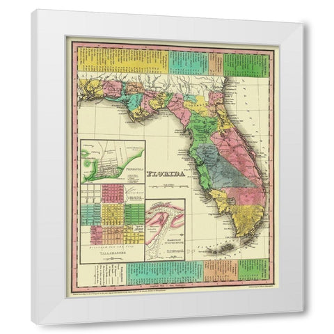 Florida - Tanner 1833 White Modern Wood Framed Art Print by Tanner
