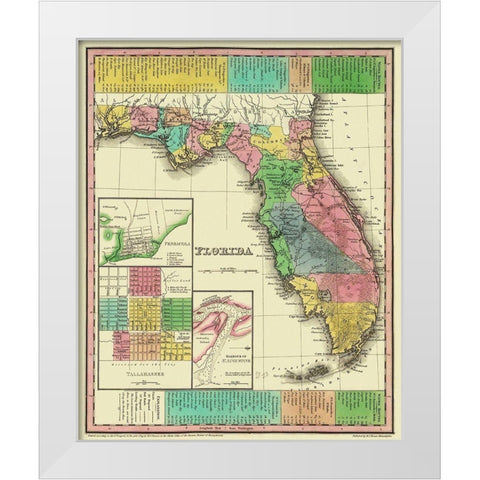 Florida - Tanner 1833 White Modern Wood Framed Art Print by Tanner