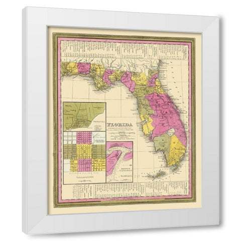 Florida - Mitchell 1846 White Modern Wood Framed Art Print by Mitchell