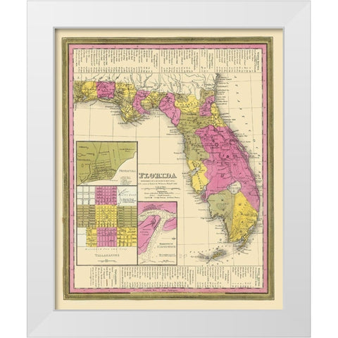 Florida - Mitchell 1846 White Modern Wood Framed Art Print by Mitchell