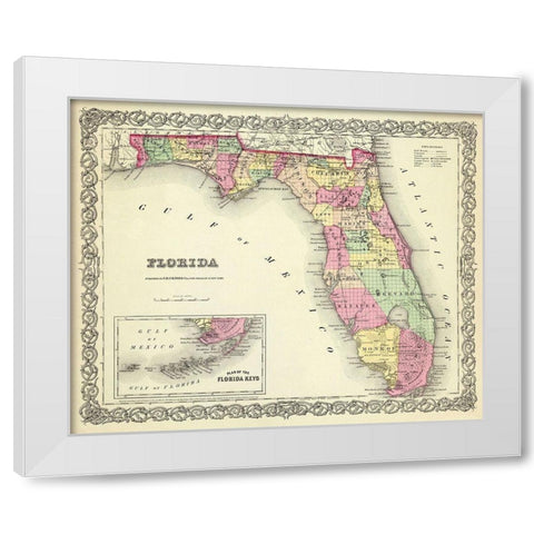 Florida - Colton 1856 White Modern Wood Framed Art Print by Colton