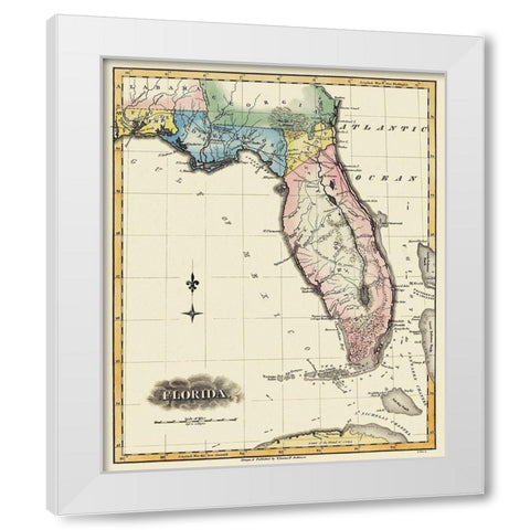 Florida - Lucas 1823 White Modern Wood Framed Art Print by Lucas