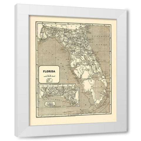 Florida - Morse  1842 White Modern Wood Framed Art Print by Morse