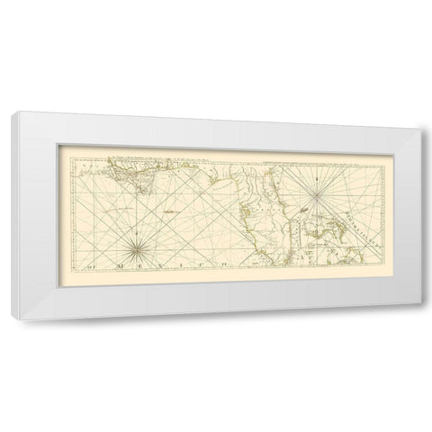 West Florida Coast, Channel of Bahama White Modern Wood Framed Art Print by Jefferys