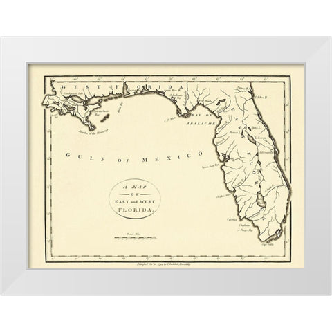 Florida - Stockdale 1794 White Modern Wood Framed Art Print by Stockdale
