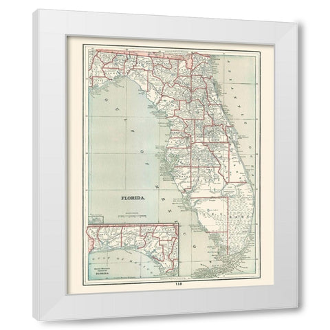 Florida - Rathbun 1893 White Modern Wood Framed Art Print by Rathbun