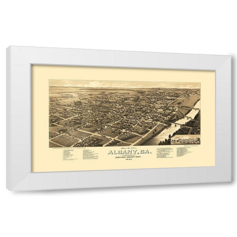 Albany Georgia - Norris 1885 White Modern Wood Framed Art Print by Norris