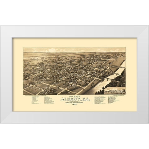 Albany Georgia - Norris 1885 White Modern Wood Framed Art Print by Norris