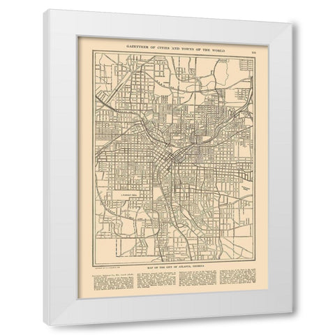 Atlanta Georgia - Reynold 1921 White Modern Wood Framed Art Print by Reynold