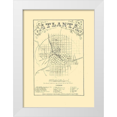 Atlanta Georgia - Vincent 1864  White Modern Wood Framed Art Print by Vincent