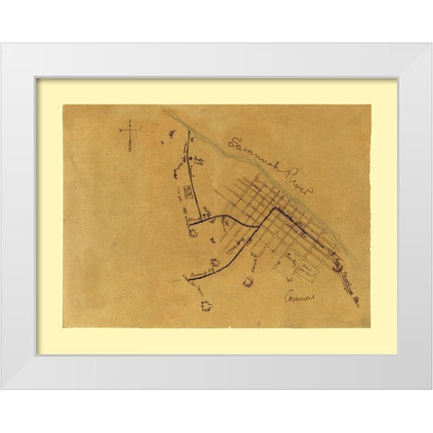 Augusta Georgia -1864 White Modern Wood Framed Art Print by Unknown