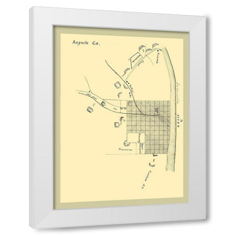 Augusta Georgia -1864 White Modern Wood Framed Art Print by Unknown