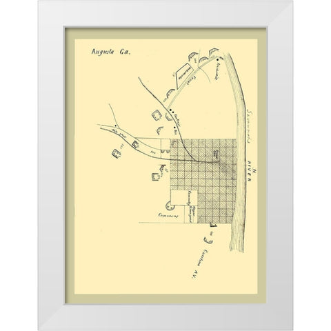 Augusta Georgia -1864 White Modern Wood Framed Art Print by Unknown