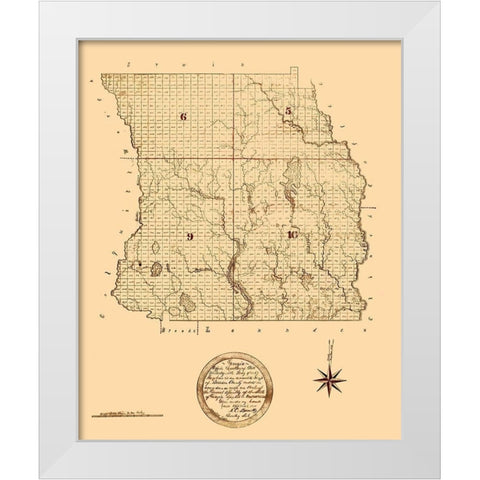 Berrien Georgia - Green 1868 White Modern Wood Framed Art Print by Green